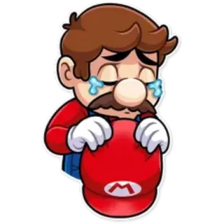 😭 Mario マリオ, 悲しい, 泣く, アニメ telegram sticker