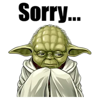 😔 Yoda Sorry... lo siento, disculpa, yoda, star wars telegram sticker