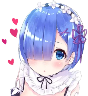 ❤ Rem Re:Zero anime, Rem, Re:Zero, cute, maid, girl telegram sticker