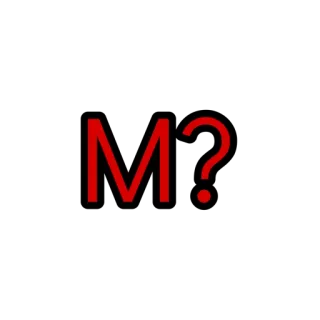 👺 M? letter, question, red, black telegram sticker