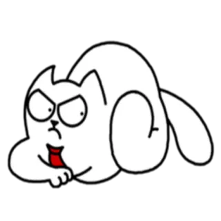 😠 gato, animal, desenho animado, engraçado, adesivo, branco, bravo whatsapp sticker