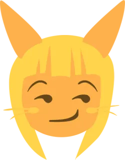 😏 Emoji, Sourire narquois, Chat, Visage, Jaune telegram sticker
