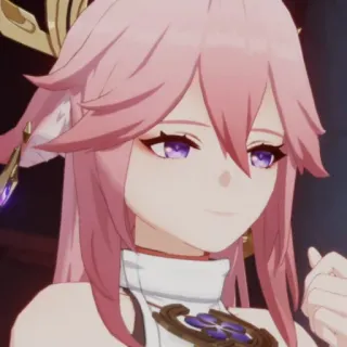 🙂 Yae Miko Genshin Impact fille anime, jeu vidéo, Genshin Impact, Yae Miko whatsapp sticker