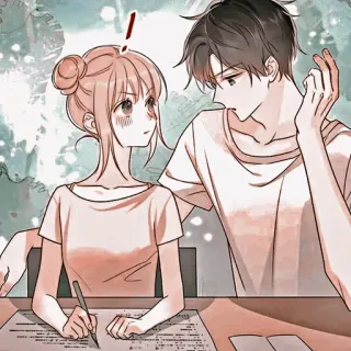 🦔 anime, para, związek, rysunek, kreskówka, miłość, słodkie telegram sticker