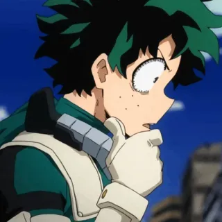 🥦 Izuku Midoriya My Hero Academia 애니메이션, 나의 히어로 아카데미아, 미도리야 이즈쿠, 데쿠, 캐릭터 telegram sticker