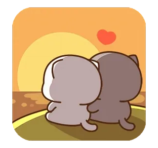 🌇 mignon, amour, dessin animé, romantique, coucher de soleil telegram sticker