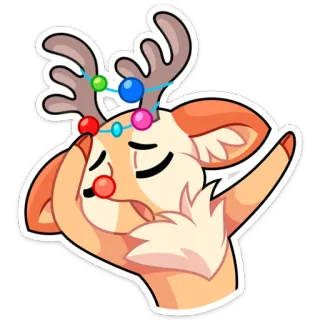 😮‍💨 rendier, kerst, feestdagen, hert, dier, cartoon, sticker, feestelijk telegram sticker