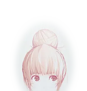 👀 Anime, Fille, Croquis, Chignon, Manga, Portrait telegram sticker