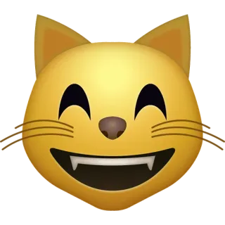 😸 cat, emoji, smile, teeth, happy, animal, cute, digital art telegram sticker