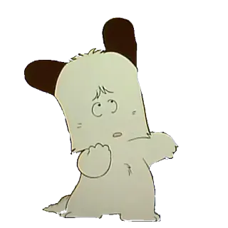 🤔 kreskówka, pies, wystraszony, słodki, zwierzę telegram sticker