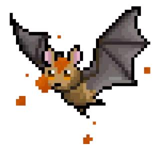 💩 bat, animal, pixel art, cute, flying, mammal whatsapp sticker