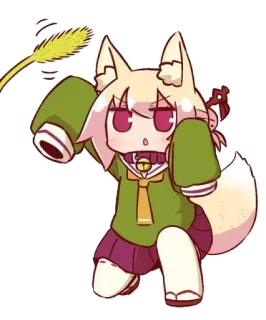 🦊 Animé, Renard, Mignon, Dessin animé, Animal, Chibi telegram sticker