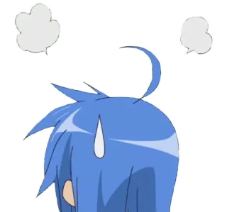 😠 anime, pelo azul, gota de sudor, nervioso, exasperado telegram sticker