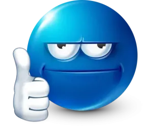 👍 Pulgar arriba, Emoticono, Emoji, Azul, Meme whatsapp sticker