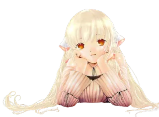 😫 anime, girl, cat ears, kawaii, manga telegram sticker