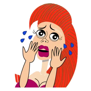 😂 piangere, triste, arrabbiata, donna, lacrime, cartone animato, emotivo telegram sticker
