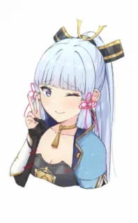 😉 Ayaka アニメ, 女の子, 可愛い, キャラクター, ピース, ウインク telegram sticker