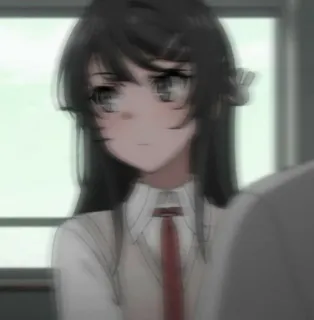 🐰 Mai Sakurajima Rascal Does Not Dream of Bunny Girl Senpai Anime, Bunny Girl Senpai, Mai Sakurajima, Uniforme scolaire, Personnage telegram sticker