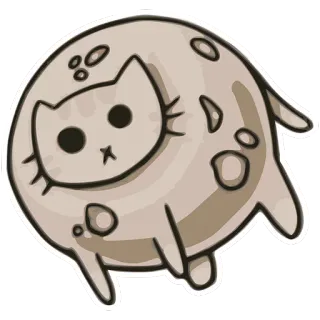🌕 gatto, animale, adesivo, carino, luna telegram sticker
