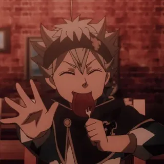 🍝 Asta Black Clover Anime, Personagem, Comendo, Comida, Fanart telegram sticker