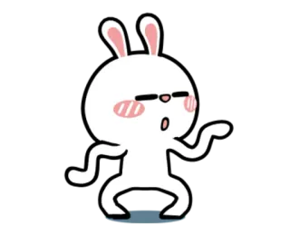 💃 conejo, conejito, lindo, bailando, pegatina, animación whatsapp sticker