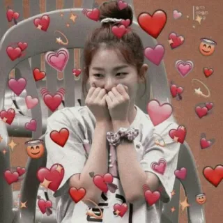 💘 corazones, amor, cariño, lindo, chica, sonriendo, emoji telegram sticker