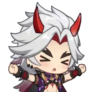 ⛩ Arataki Itto Genshin Impact anime, video game, character, genshin impact, arataki itto telegram sticker