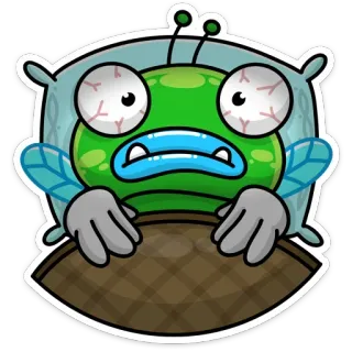 😐 lalat, monster, serangga, kartun, karakter whatsapp sticker