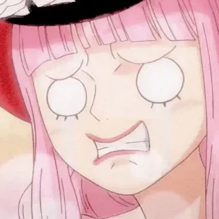 🌸 anime, dibujos animados, expresión, pelo rosa, irritado, cara whatsapp sticker