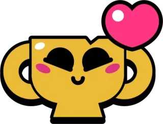 🥰 trophy, award, cute, heart, kawaii, celebration, cartoon, game telegram sticker