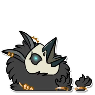 😩 птица, ворона, череп, гот, темный, существо, кольцо telegram sticker
