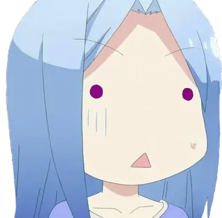 🌀 Аниме, Стикер, Мультфильм, Манга, Девушка, В шоке, Выражение telegram sticker