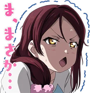 😱 おっま、まさか… Anime, Meisje, Uitdrukking, Geschrokken, Schattig, Cartoon telegram sticker
