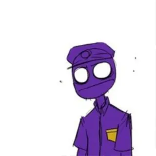 😐 Purple Guy Five Nights at Freddy's videogame, paars, personage, horror, schurk telegram sticker