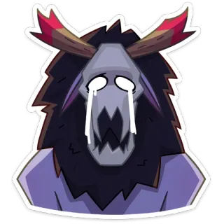 😭 монстр, плачущий, череп, рога, жуткий, существо telegram sticker