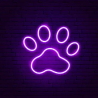 💜 impronta zampa, neon, viola, animale, gatto, cane whatsapp sticker
