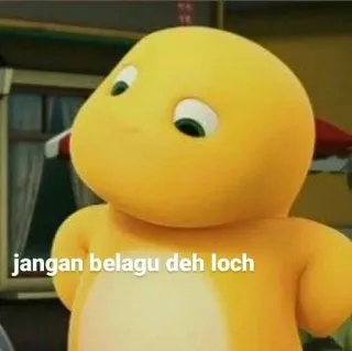 😌 jangan belagu deh loch charakter, süß, lustig, gelb telegram sticker