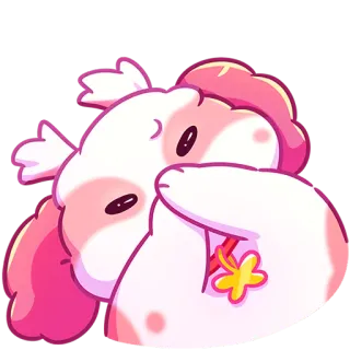 🫢 강아지, 귀여운, 동물, 만화, 장난기, 분홍 telegram sticker