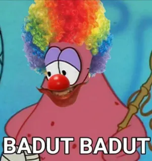 ➖ Patrick Star BADUT BADUT patrick etoile, spongebob, clown, meme telegram sticker