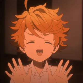 🤗 Emma The Promised Neverland Anime, Postać, Uśmiech, Słodkie, Emma, The Promised Neverland telegram sticker