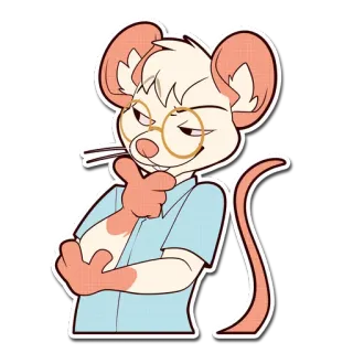 😏 rato, animal, óculos, fofo, desenho animado telegram sticker