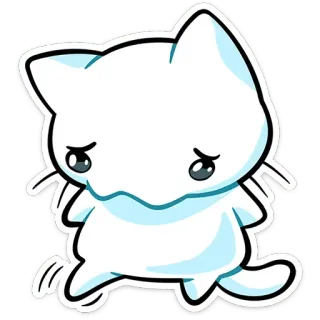 😣 cat, sad, cute, kawaii, sticker telegram sticker