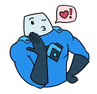 😘 dessin animé, personnage, amour, coeur, baiser, clin d'oeil whatsapp sticker