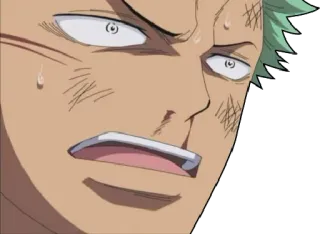 😨 Roronoa Zoro One Piece anime, swordsman, one piece, worried, scared telegram sticker