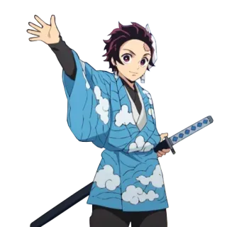 👐 Tanjiro Kamado Demon Slayer Anime, Demon Slayer, Tanjiro Kamado, Charakter, Schwert whatsapp sticker