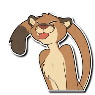 😋 puma, kot, zwierzę, kreskówka, naklejka, język telegram sticker