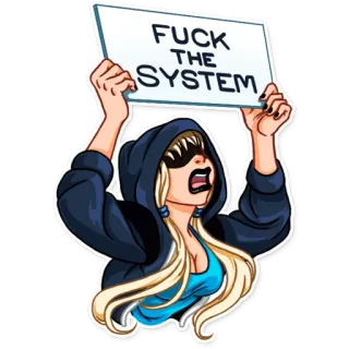 🤬 FUCK THE SYSTEM protest, revolution, anarchy, rebellion, activism telegram sticker