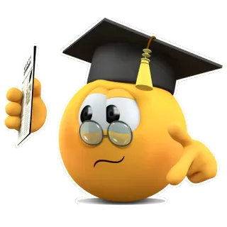 🎓 รับปริญญา, อิโมจิ, ประกาศนียบัตร, แว่นตา, วิชาการ telegram sticker