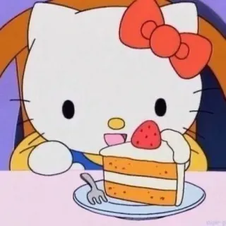 🌷 Hello Kitty เฮลโลคิตตี้, เค้ก, การ์ตูน, น่ารัก, คาวาอิ telegram sticker
