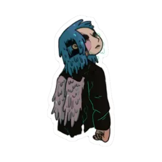 🎸 Sally Face Sally Face (game) Sally Face, Spiel, Horror, Charakter, blaue Haare telegram sticker